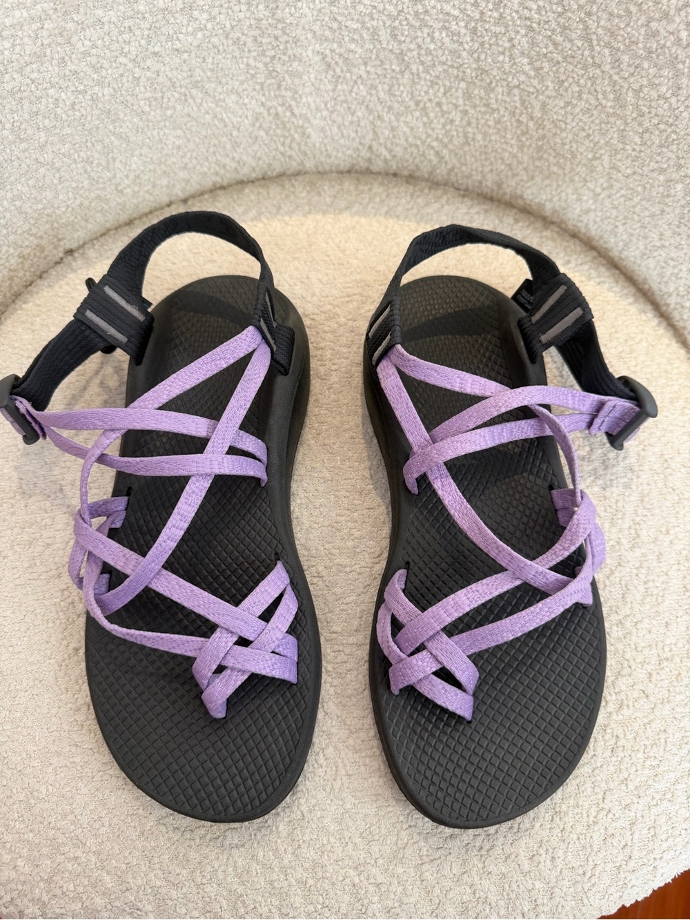 Women's Chaco’s Lavender Strappy Outdoor Sandals - Black Sole